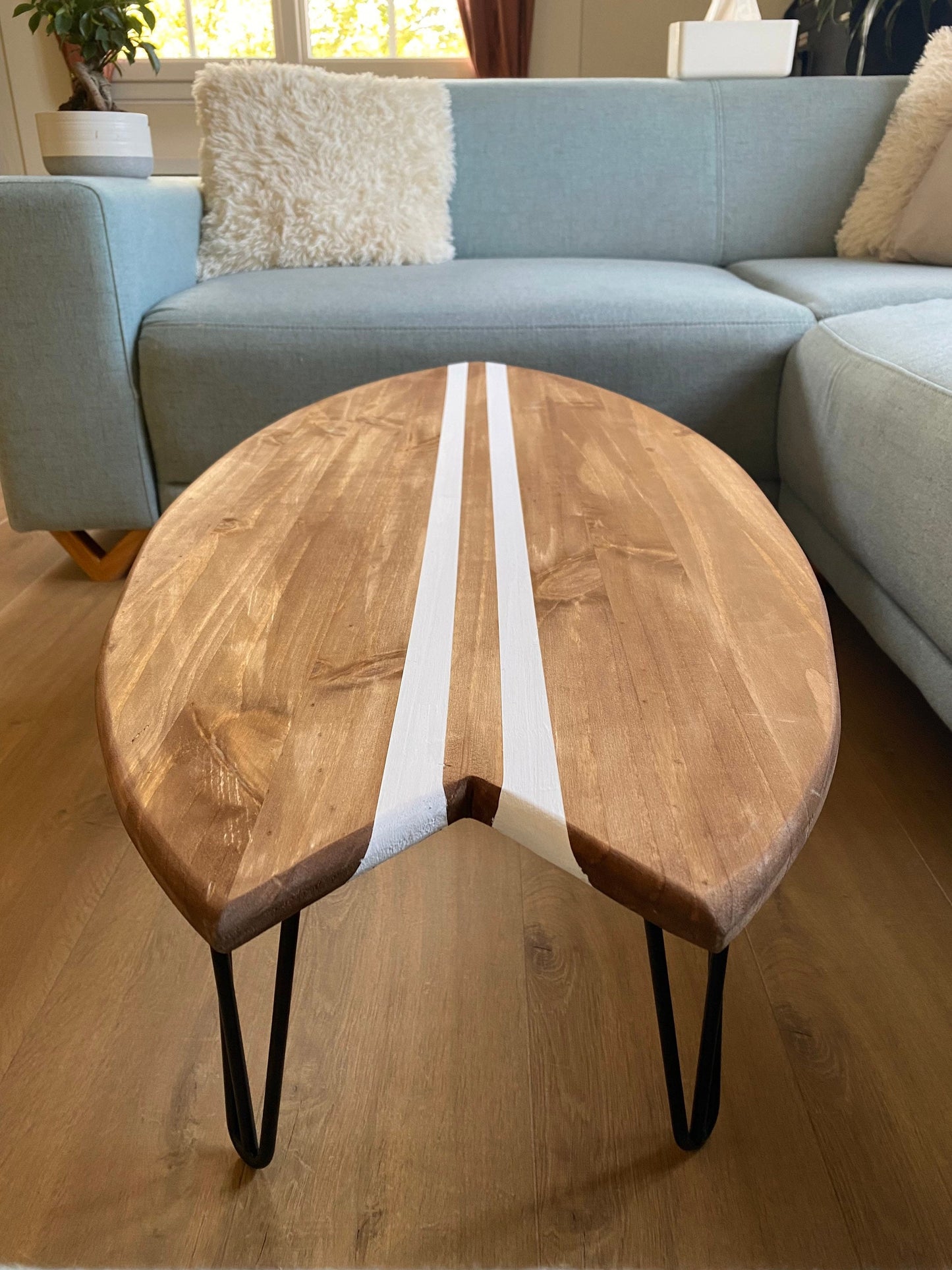 Coastal Coffee Table | Wood Surfboard Shape | Nautical Home Decor
