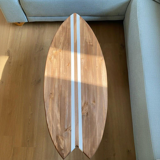 Coastal Coffee Table | Wood Surfboard Shape | Nautical Home Decor