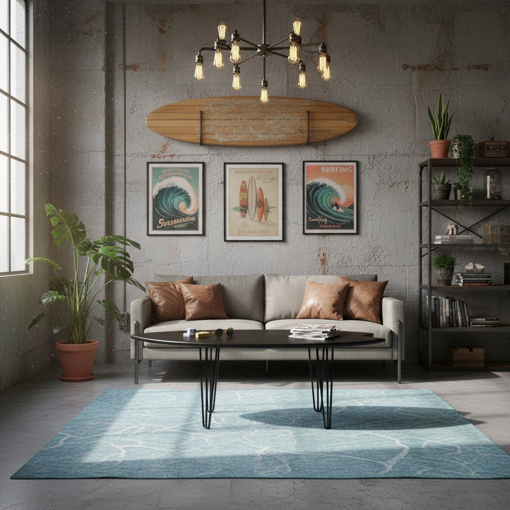 Black Surfboard Coffee Table | Industrial Surf Decor | Dark Wood Furniture | Handmade Surf Table