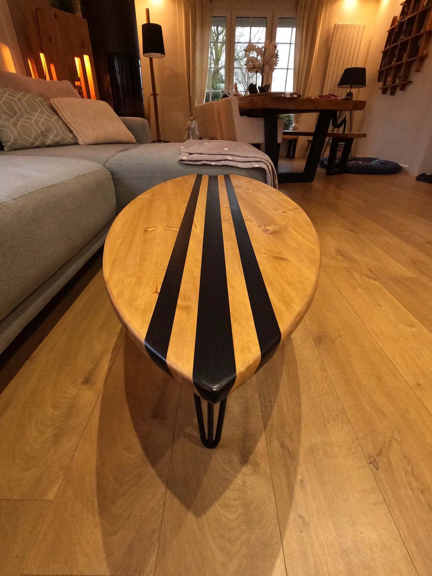 Surfboard Coffee Table | Handmade Wood | Beach House Living Room Decor