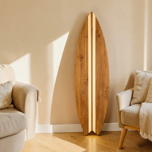 Wood Surfboard Wall Art – Surf Decor Wall Hanging – Beach House Wall Decor – Coastal Living Room Decor