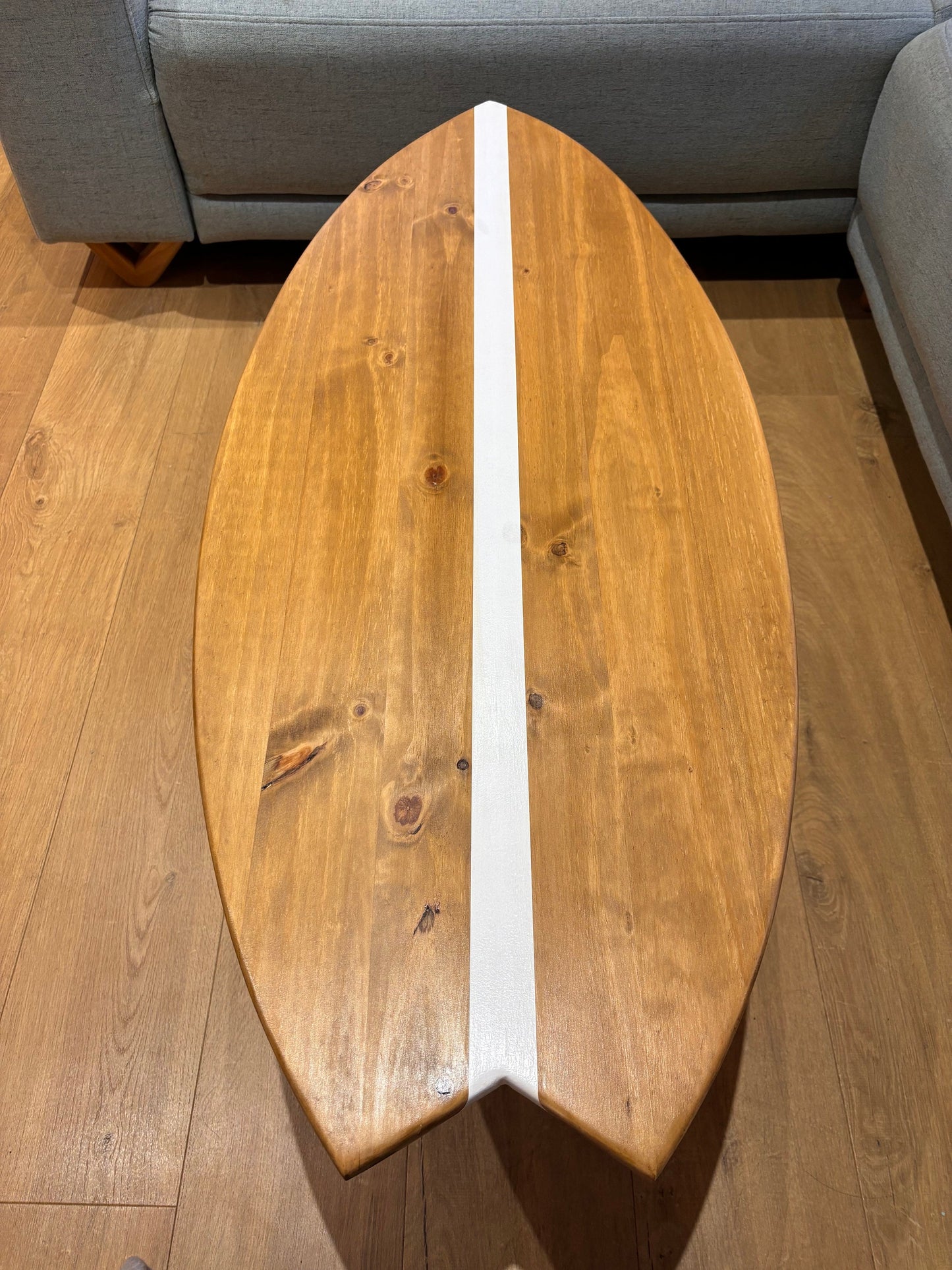 Surfboard Coffee Table Wood – Handmade Surfboard Table – Surf Decor Furniture – Beach House Coffee Table
