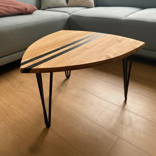 Table basse demi planche de surf en bois - Coastal Furniture