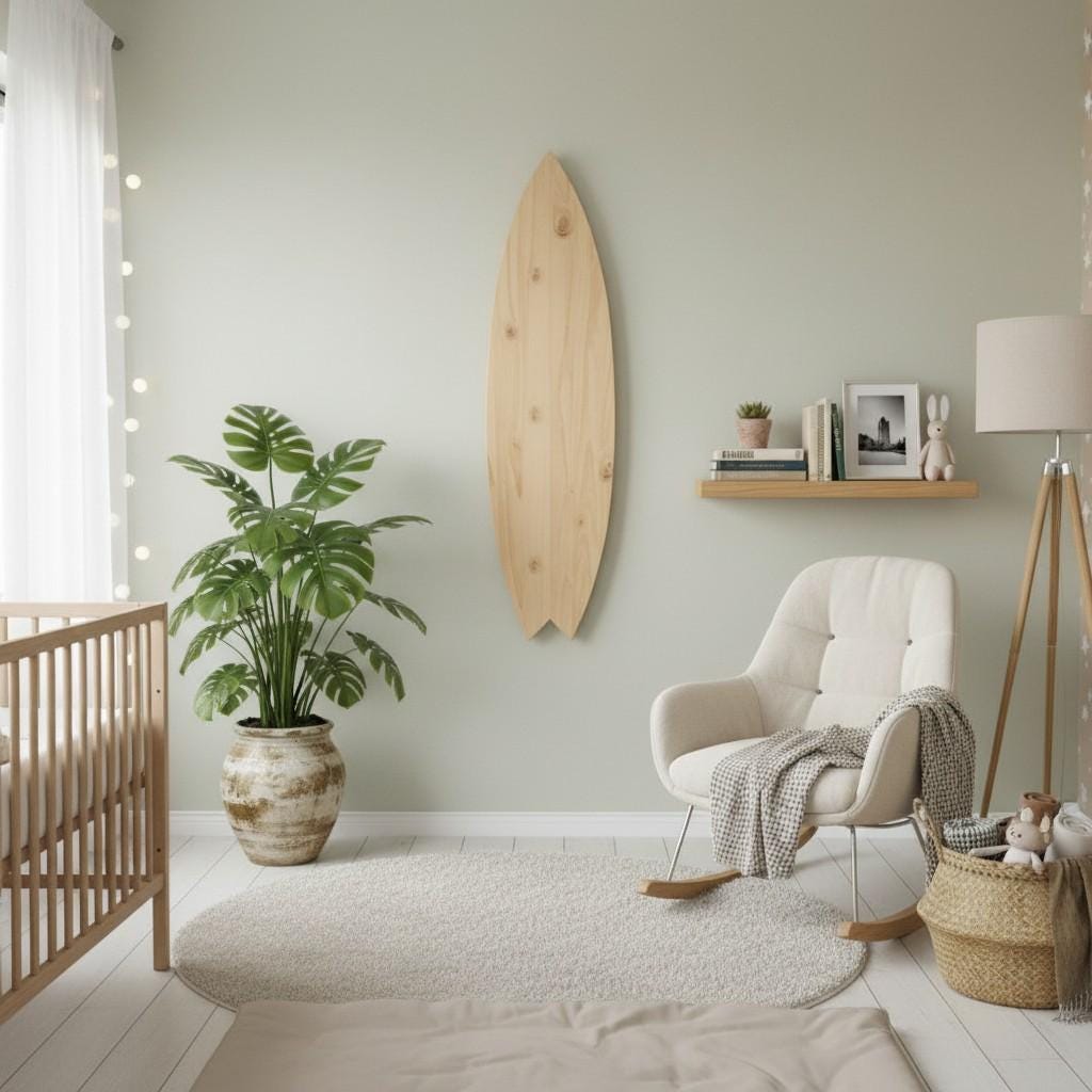 Surf Nursery Decor — Wooden Surfboard Wall Art | Beach Baby Room