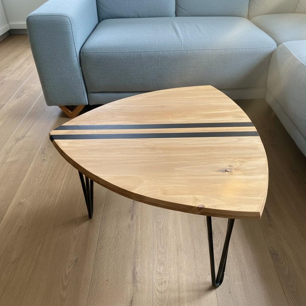 Table basse demi planche de surf en bois - Coastal Furniture