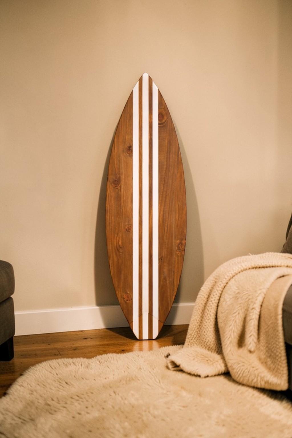 Wooden Surfboard Wall Art – Surf Decor Wall – Handmade Surfboard Decor – Beach House Wall Decor