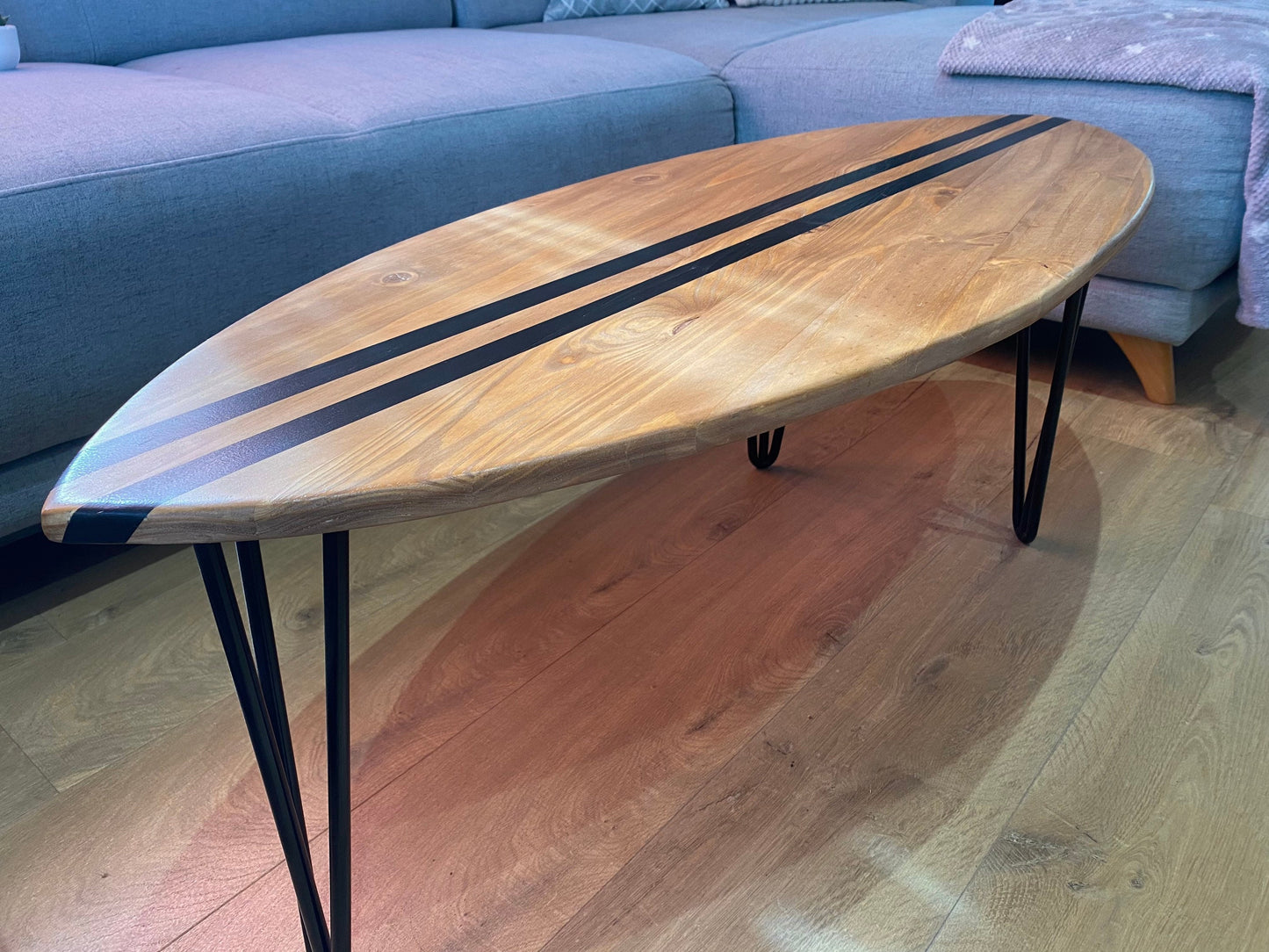 Wooden Surfboard Coffee Table Large Surfboard Coffee Table | XL Wood Beach Furniture | Coastal Living