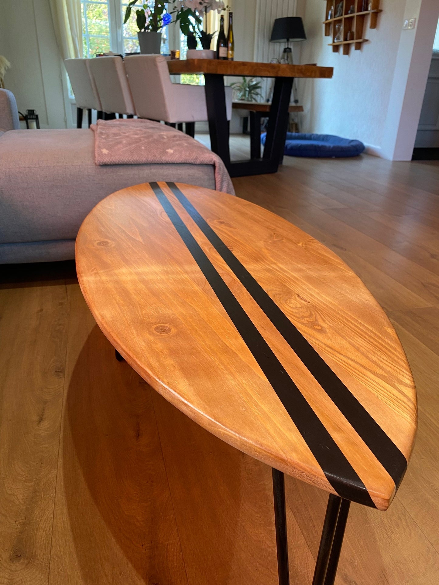 Wooden Surfboard Coffee Table Large Surfboard Coffee Table | XL Wood Beach Furniture | Coastal Living