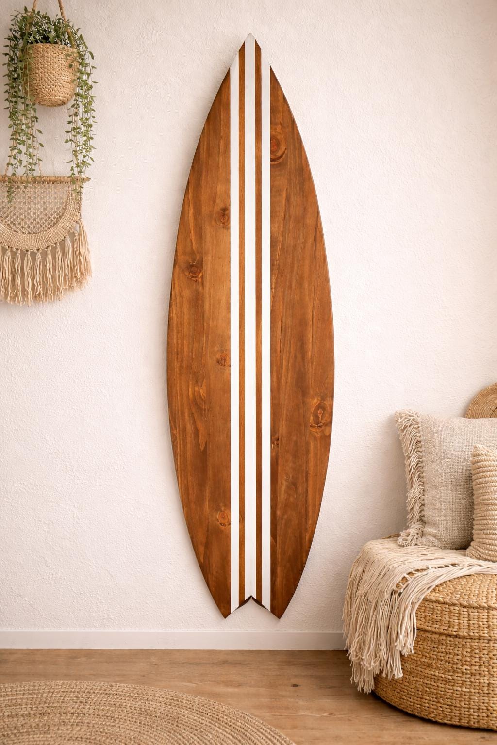 Wooden Surfboard Wall Art – Surf Decor Wall – Handmade Surfboard Decor – Beach House Wall Decor