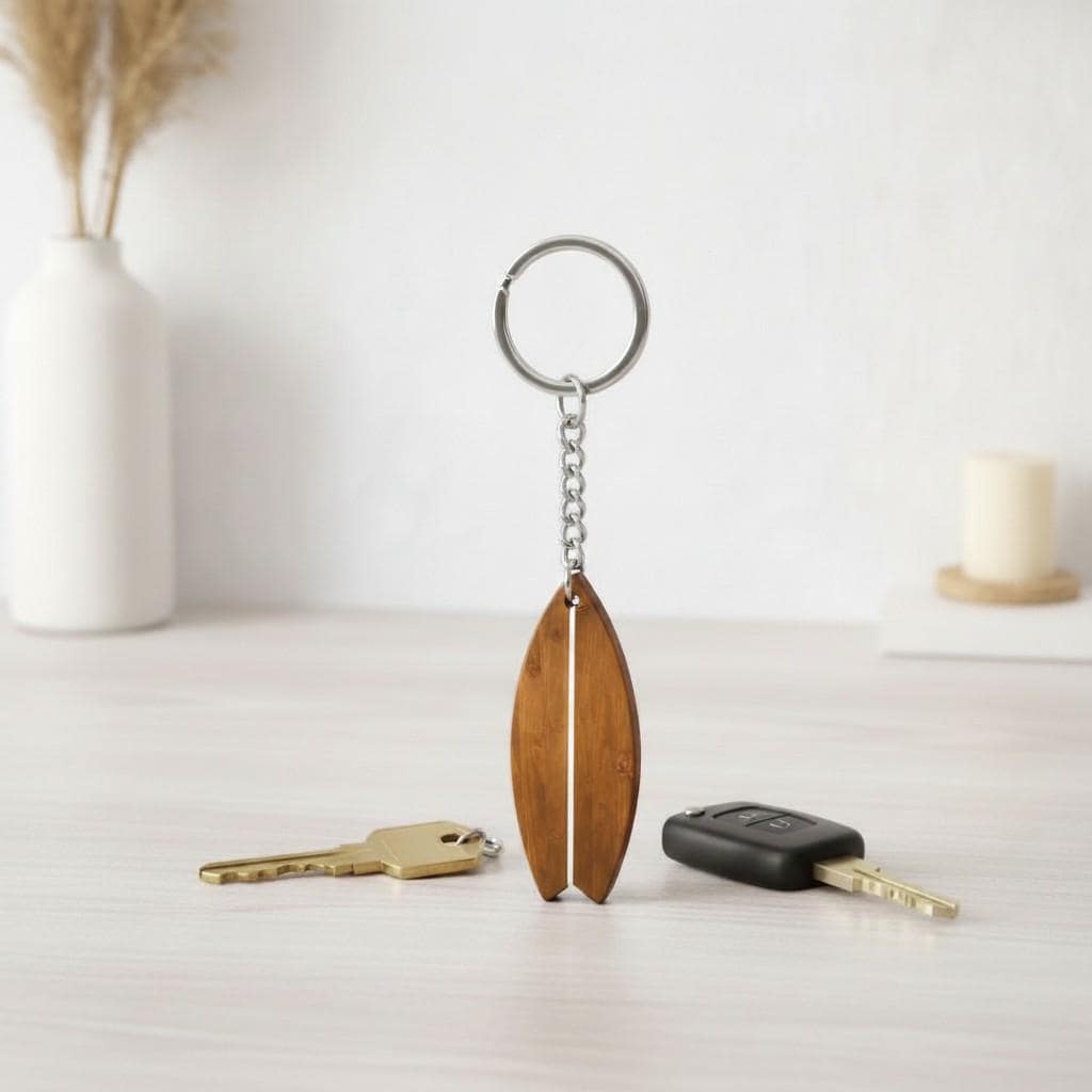 Surf Keychain | Wooden Surfboard Keyring | Surf Lover Gift | Handmade Wood Key Chain | Beach Gift