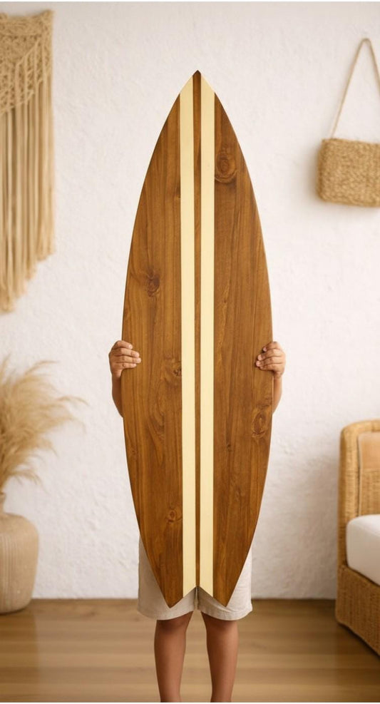 Wood Surfboard Wall Art – Surf Decor Wall Hanging – Beach House Wall Decor – Coastal Living Room Decor