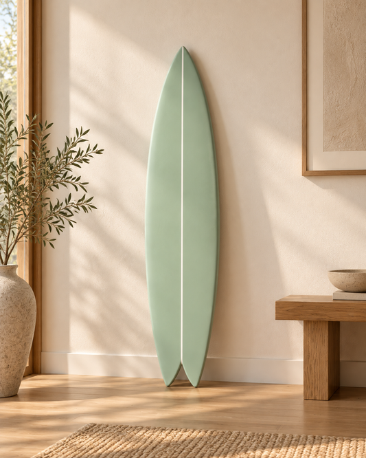Sage Green Surfboard Wall Decor | Calm Nursery Wall Art | Natural Wood Surf Sign | 60-120 cm