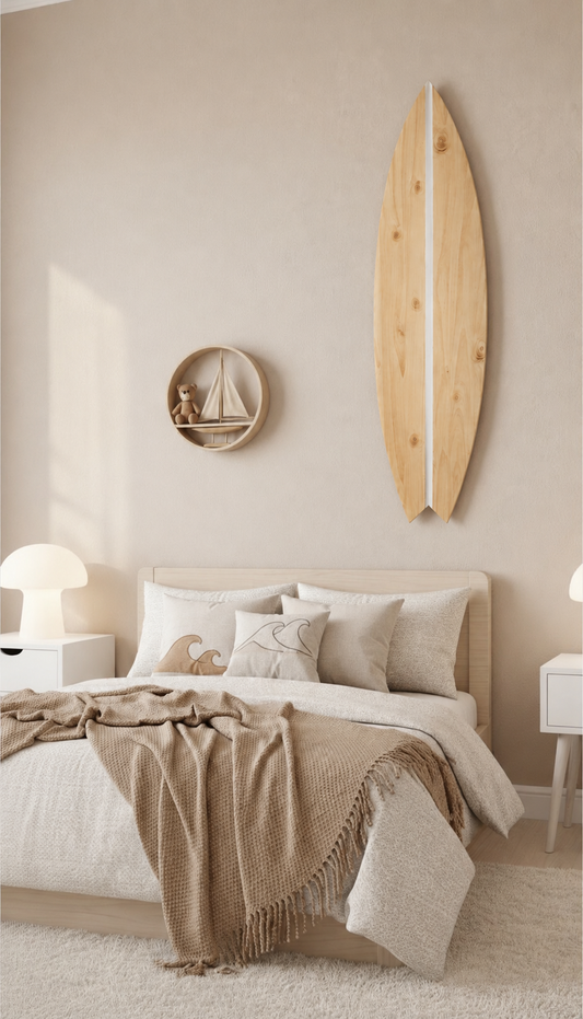 Wood Surfboard Wall Art – Surf Decor Wall  – Beach House Wall – Coastal Living Room Decor (Copie)
