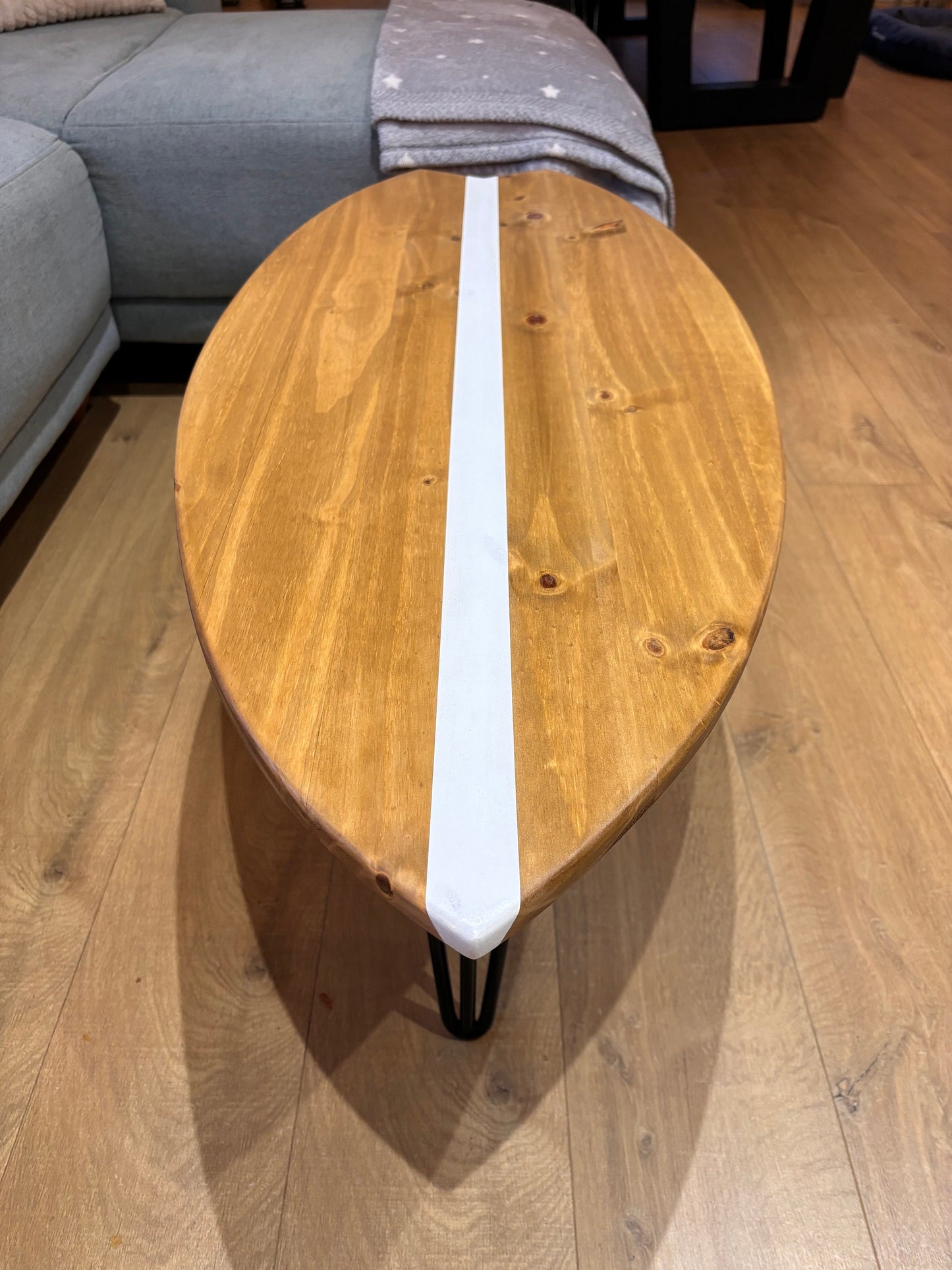 Surfboard Coffee Table Wood – Handmade Surfboard Table – Surf Decor Furniture – Beach House Coffee Table