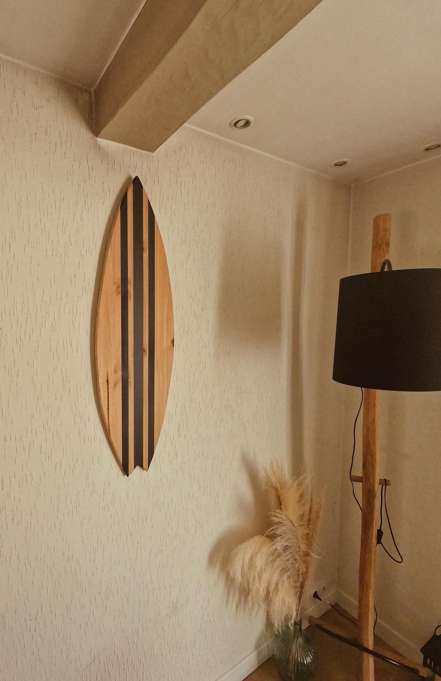 Wooden Surfboard Wall Decor | Handmade Pine Wall Hanging | Beach House Art