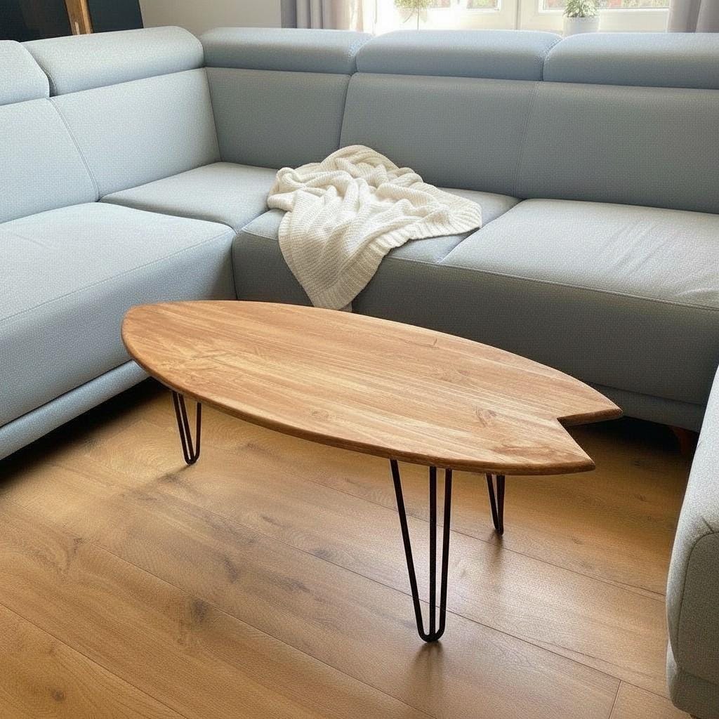 Surf Lover Gift  Wooden Surfboard Table Unique Handmade Furniture