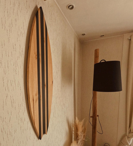 Wooden Surfboard Wall Decor | Handmade Pine Wall Hanging | Beach House Art