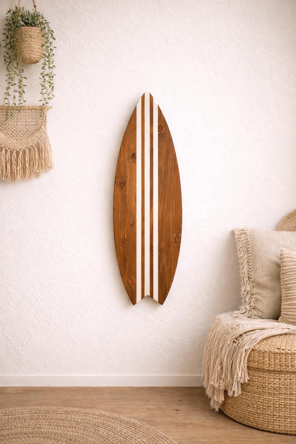Wooden Surfboard Wall Art – Surf Decor Wall – Handmade Surfboard Decor – Beach House Wall Decor