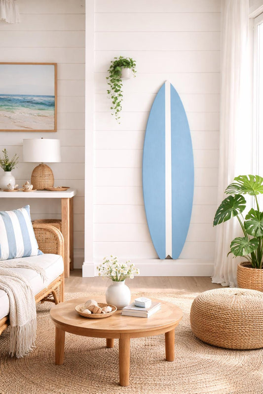 Wooden Surfboard Wall Art – Surf Decor Wall – Coastal Surfboard Decor – Beach House Wall Decor