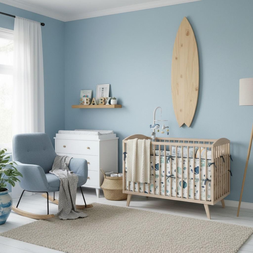 Surf Nursery Decor — Wooden Surfboard Wall Art | Beach Baby Room