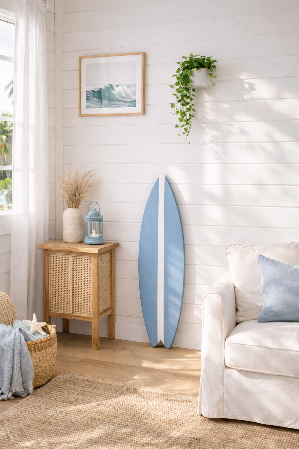 Wooden Surfboard Wall Art – Surf Decor Wall – Coastal Surfboard Decor – Beach House Wall Decor