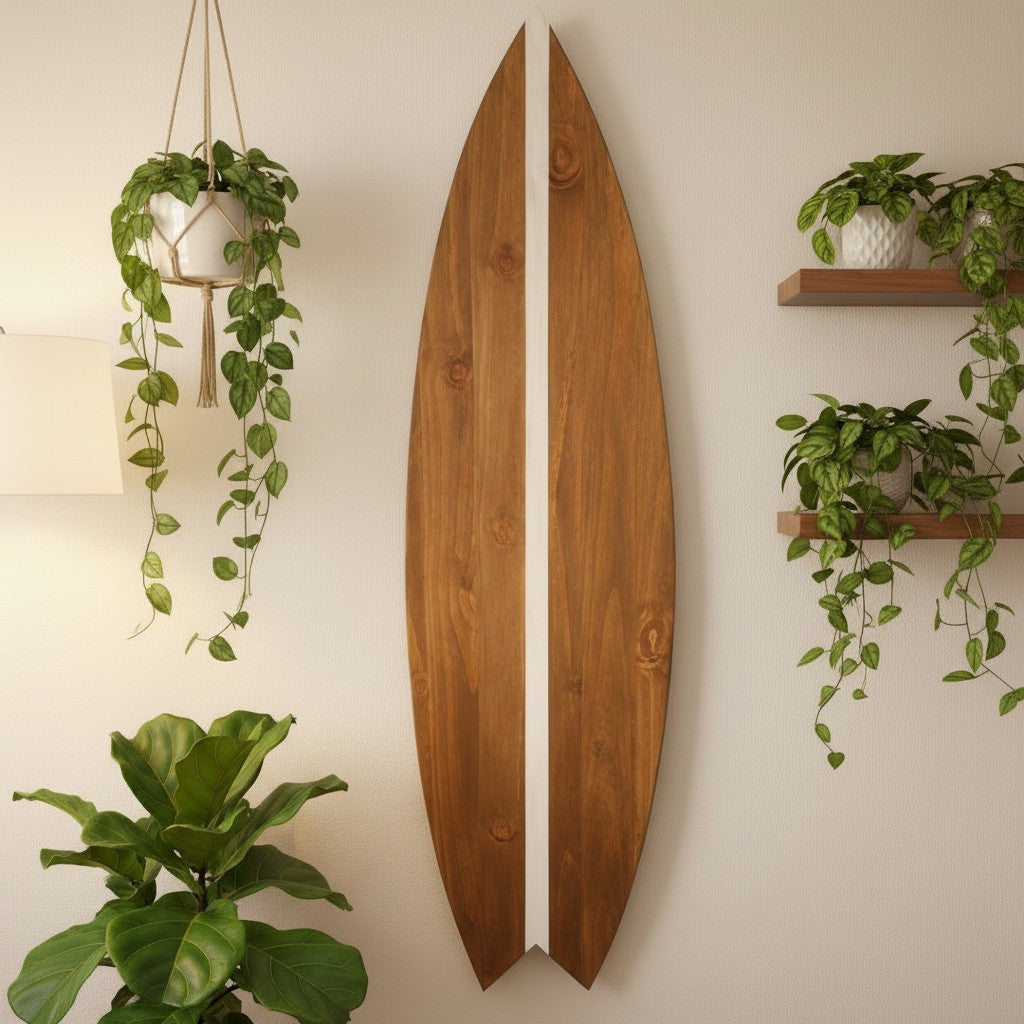 Wood Surfboard Wall Decor – Surfboard Wall Art – Beach House Decor – Coastal Decor – Handmade Surfboard