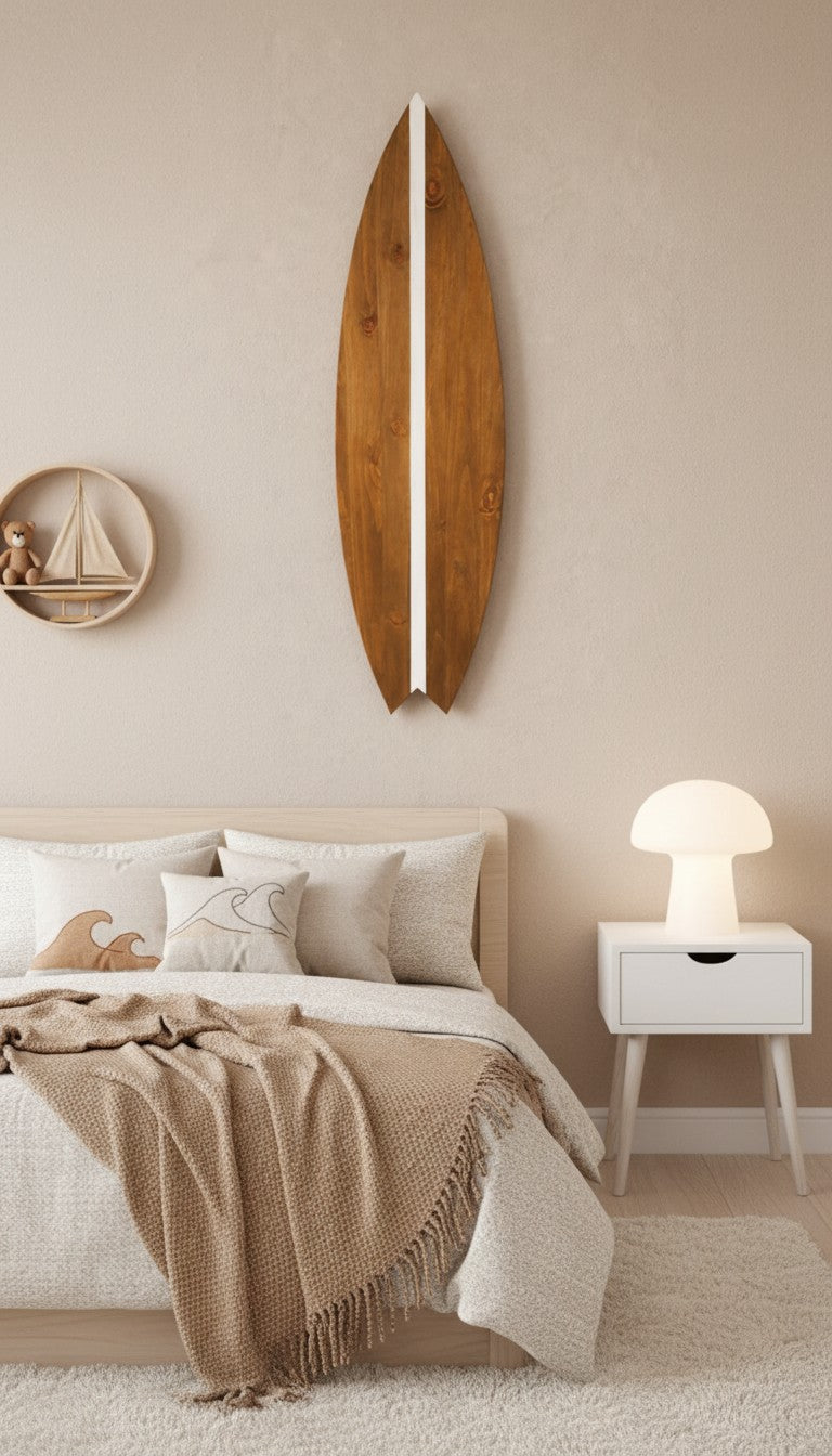 Wood Surfboard Wall Decor – Surfboard Wall Art – Beach House Decor – Coastal Decor – Handmade Surfboard