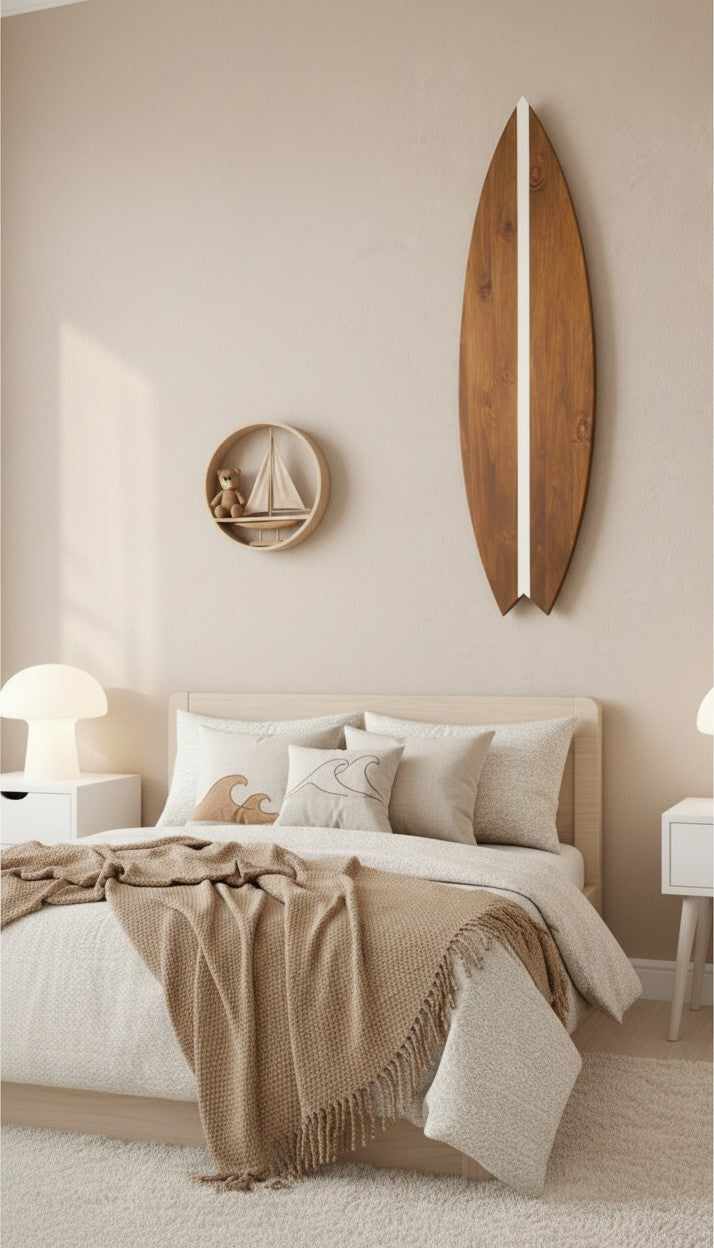 Wood Surfboard Wall Decor – Surfboard Wall Art – Beach House Decor – Coastal Decor – Handmade Surfboard