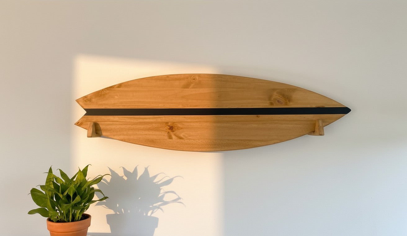 Large Surfboard Wall Art | Handmade Wood Beach Decor | Surf Home Display