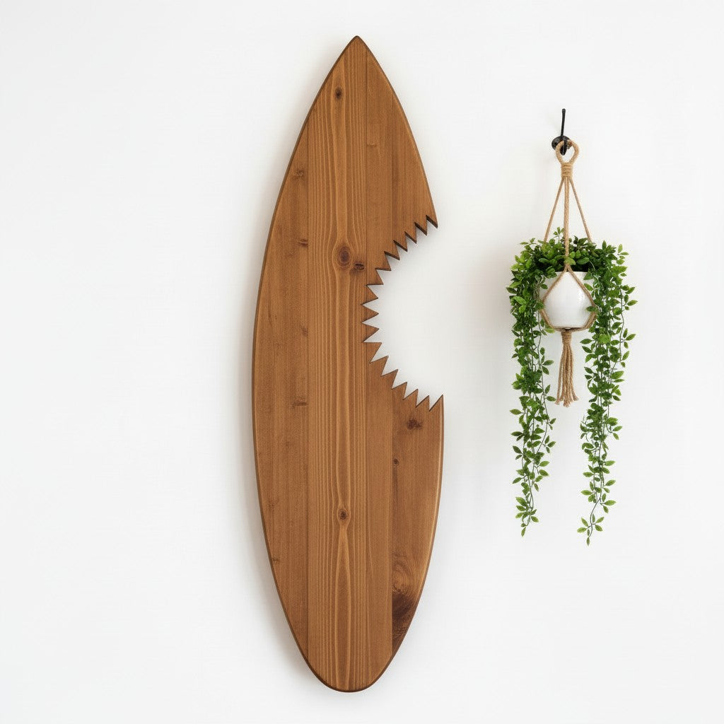 Shark Surfboard Wall Art | Father's Day Gift for Surfer Dad