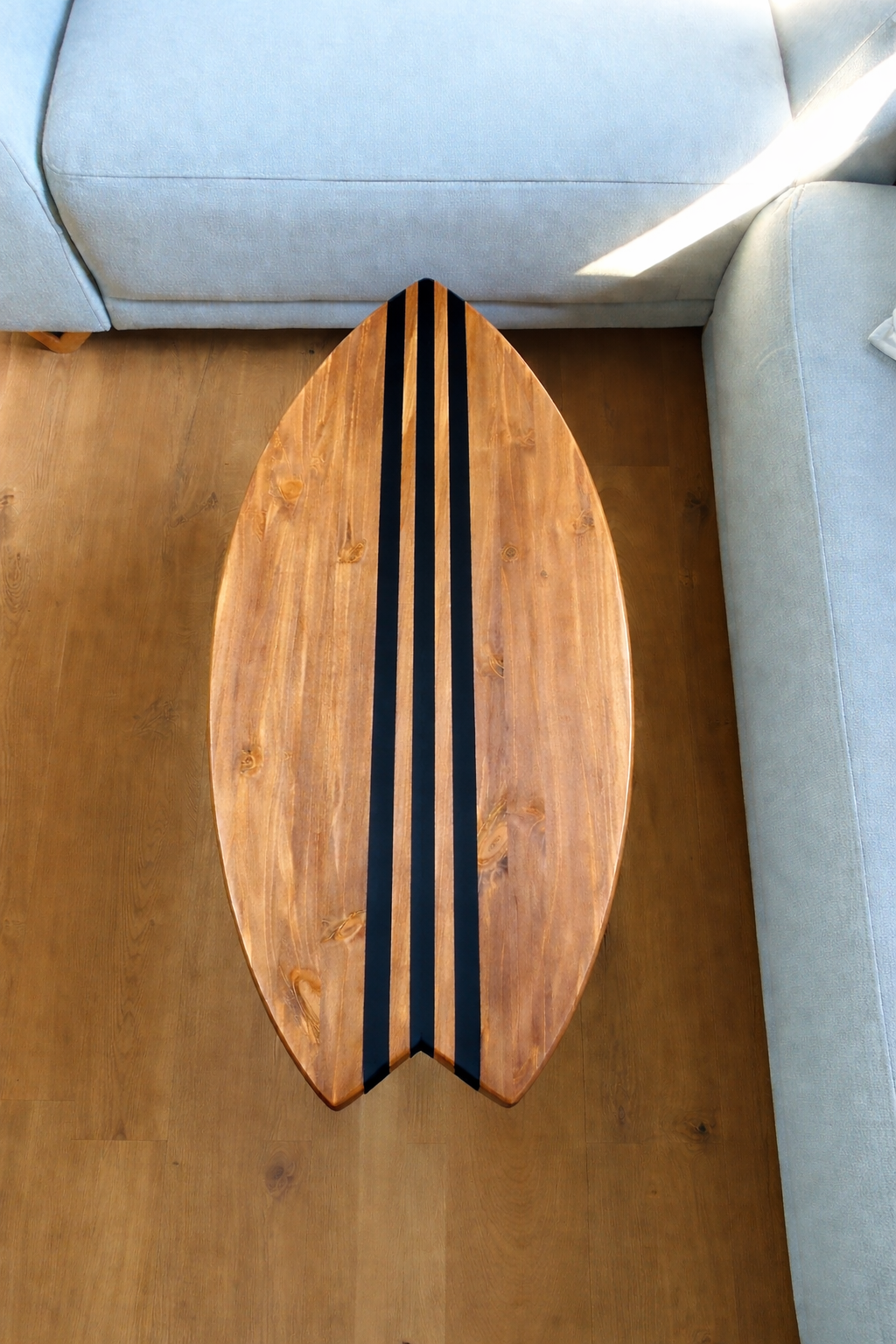 Surfboard Coffee Table | Handmade Wood | Beach House Living Room Decor